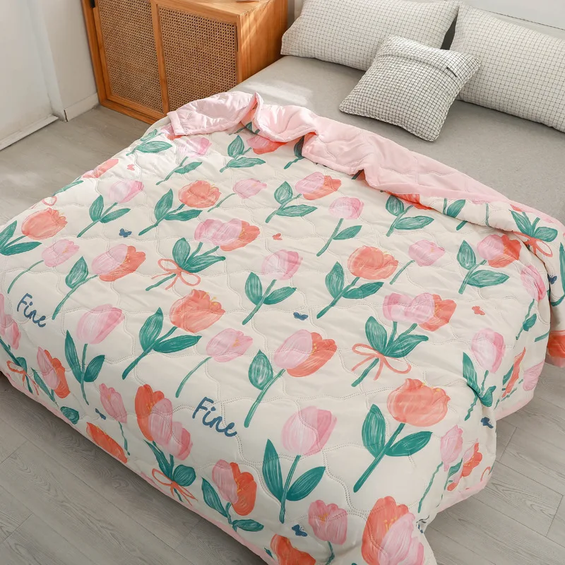 

Quilt Skin-friendly Scrub Water Washed Cotton Single Person Air-conditioned Quilts Summer Cool Student Dormitory Thin Comforter