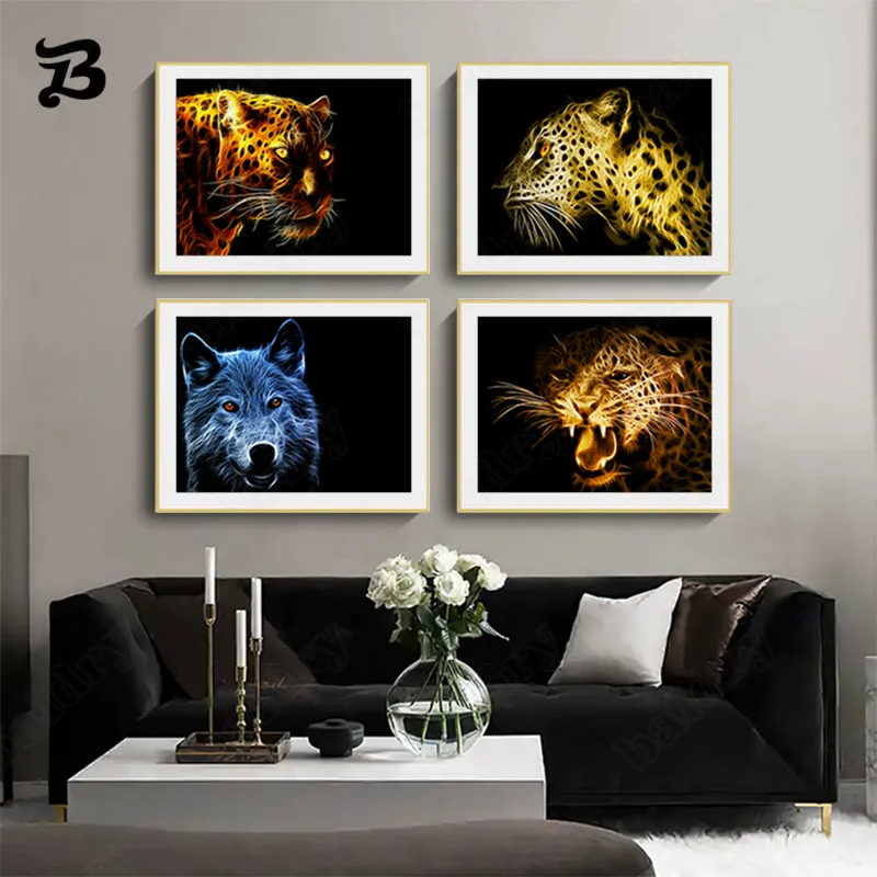 Glowing Animals Canvas Painting Wall Art Colorful Abstract Leopard Wolf Canvas Posters Prints Wall Pictures Modern Home Decor
Glowing Animals Canvas Painting Wall Art Colorful Abstract Leopard Wolf Canvas Posters Prints Wall Pictures Modern Home Decor
