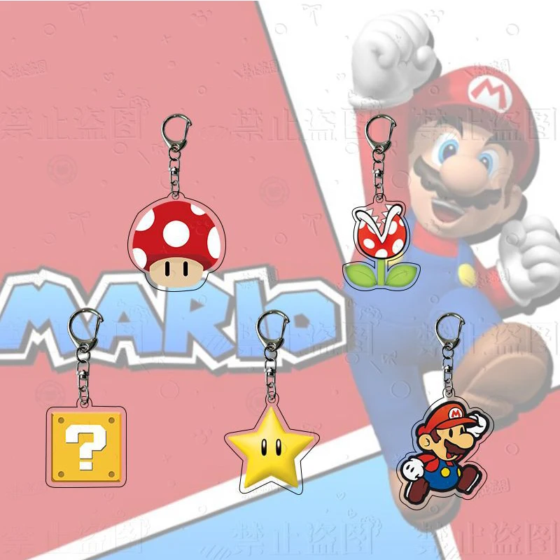 Super Mario Bros Cute Keychains Anime Figure Pendant Dolls Transparent PVC Key Ring Man Car's Accessories Kids Woman X-mas Gift
Super Mario Bros Cute Keychains Anime Figure Pendant Dolls Transparent PVC Key Ring Man Car's Accessories Kids Woman X-mas Gift
