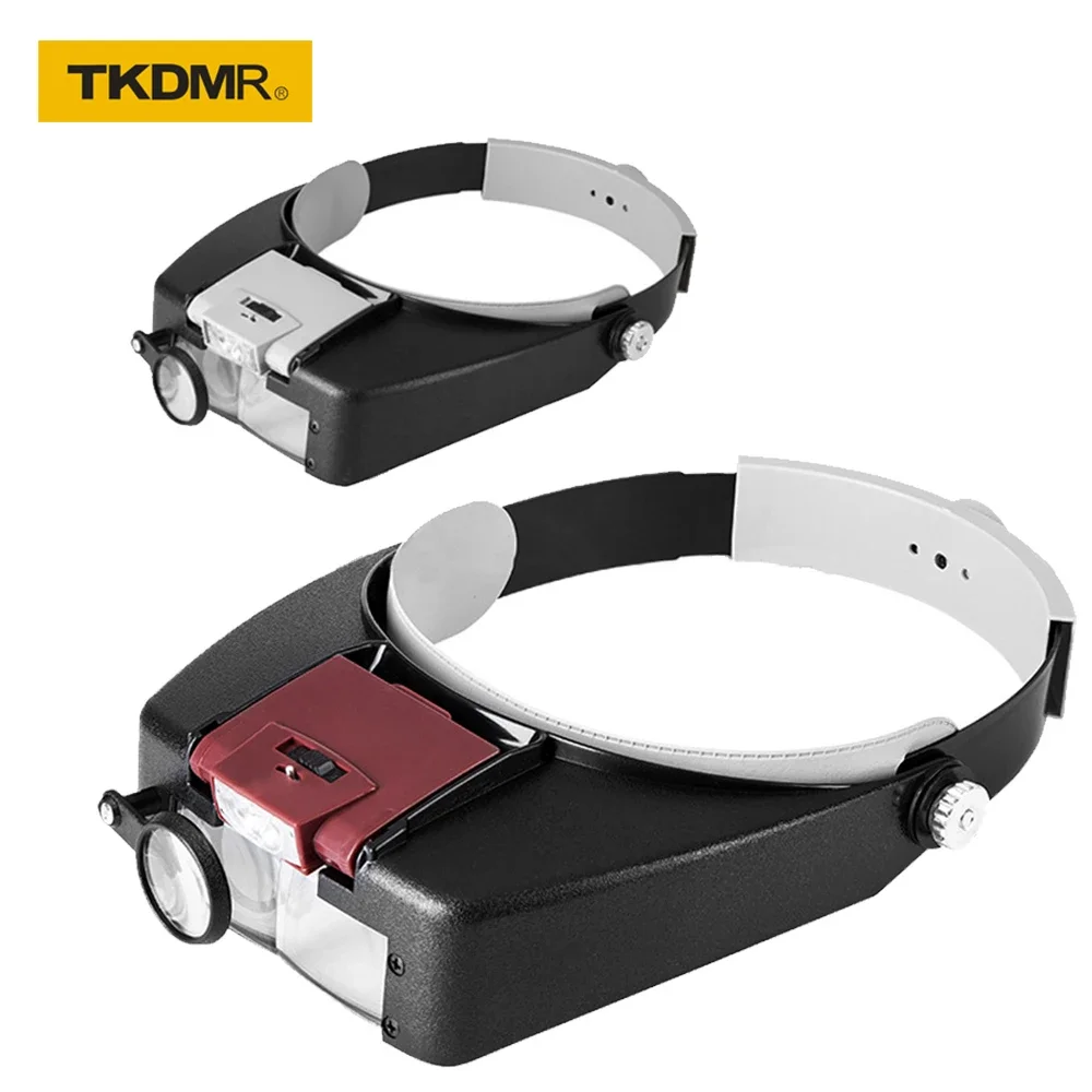 Headband Illuminated Magnifier 1.5x 3X 8.5x 10x Eyewear Magnifying Glasses with 2 Led Lights Loupe For Repairs Tool Toys Gift
Headband Illuminated Magnifier 1.5x 3X 8.5x 10x Eyewear Magnifying Glasses with 2 Led Lights Loupe For Repairs Tool Toys Gift