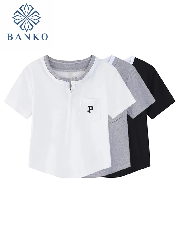 2022 Summer T-shirts Slim Sexy Women Short Sleeve O-Neck Pockets Crop Tops Female Patchwork Korean Fashion All-Match Clothes Y2k
2022 Summer T-shirts Slim Sexy Women Short Sleeve O-Neck Pockets Crop Tops Female Patchwork Korean Fashion All-Match Clothes Y2k