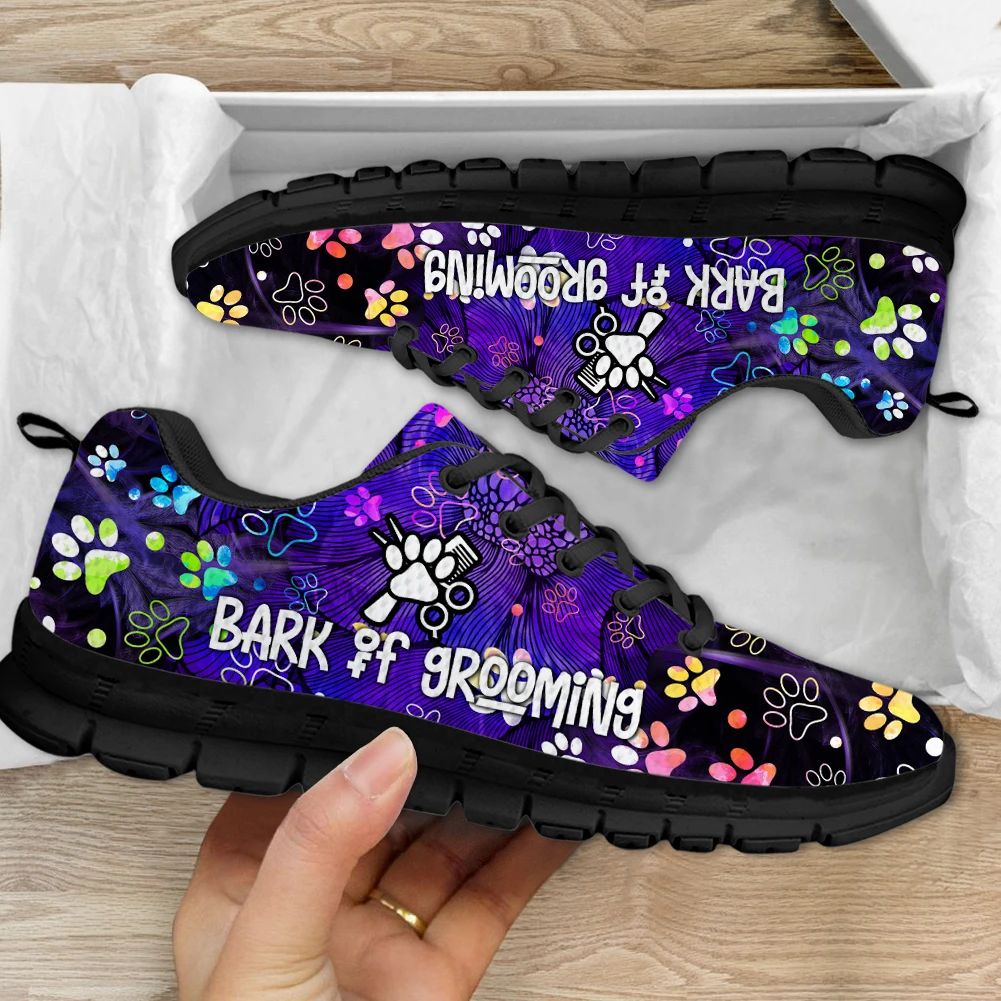 INSTANTARTS Dog Groomer Hairdresser Purple Design Women's Flat Shoes Comfortable Light Lace-up Sneakers Dog Paw Print Walkings 
INSTANTARTS Dog Groomer Hairdresser Purple Design Women's Flat Shoes Comfortable Light Lace-up Sneakers Dog Paw Print Walkings