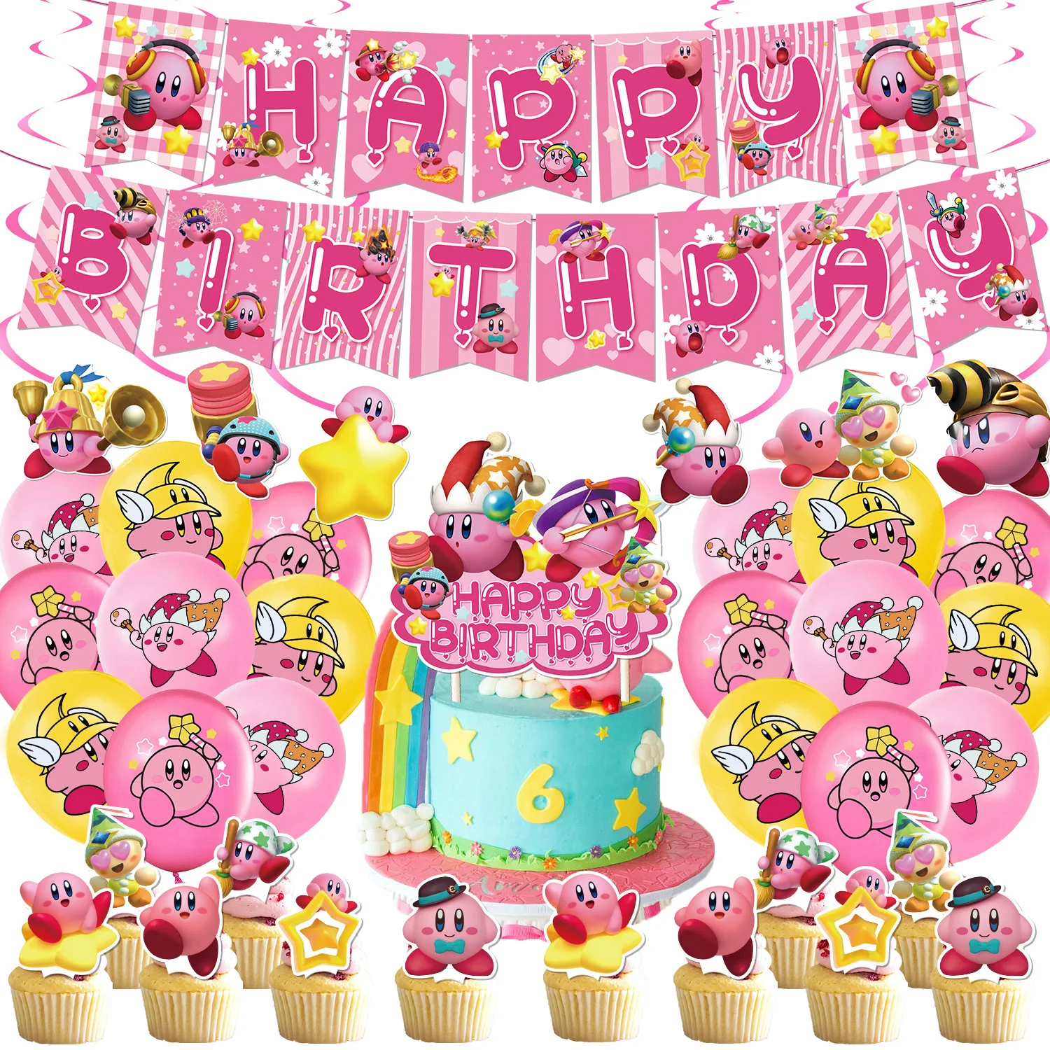 Kawaii Kirbyy Cartoon Game Children Birthday Party Decoration Balloons Baby Shower Pink Star Kirbyy Banner Cake Toppers Supplies
Kawaii Kirbyy Cartoon Game Children Birthday Party Decoration Balloons Baby Shower Pink Star Kirbyy Banner Cake Toppers Supplies