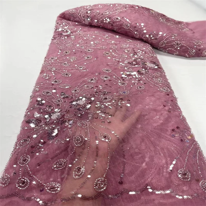 Luxury Handmade Embroiled Sequins French Lace Tulle Fabric Purple African High Quality Net Lace For Wedding Prom Dress Sewing
Luxury Handmade Embroiled Sequins French Lace Tulle Fabric Purple African High Quality Net Lace For Wedding Prom Dress Sewing
