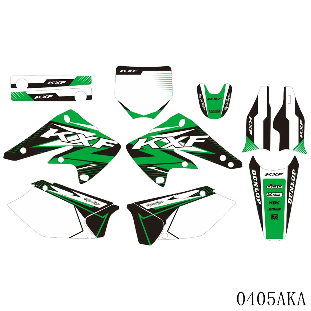 Full Graphics Decals Stickers Motorcycle Background Custom Number Name For Kawasaki KX250F KXF250 KXF250 KX 250F 2004 2005
Full Graphics Decals Stickers Motorcycle Background Custom Number Name For Kawasaki KX250F KXF250 KXF250 KX 250F 2004 2005