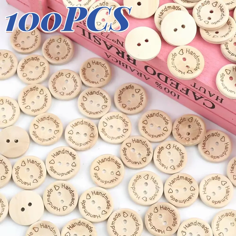 100Pcs Natural DIY Wooden Buttons Handmade with Love Wood Button for Scrapbooking Craft Baby Clothing Sewing Accessories Decor
100Pcs Natural DIY Wooden Buttons Handmade with Love Wood Button for Scrapbooking Craft Baby Clothing Sewing Accessories Decor