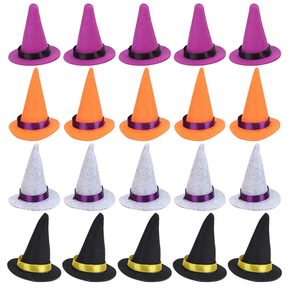 20 Pcs Mini Witch Hats Drinks Craft Halloween Decorations Small Felt Miniature Ornaments 
20 Pcs Mini Witch Hats Drinks Craft Halloween Decorations Small Felt Miniature Ornaments