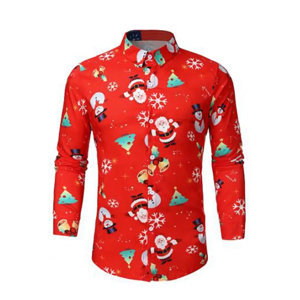 Turn-Down Collar Men Shirt Long Sleeve Buttons Closure Snowflakes Santa Claus Print Party Shirt Male Clothing
Turn-Down Collar Men Shirt Long Sleeve Buttons Closure Snowflakes Santa Claus Print Party Shirt Male Clothing