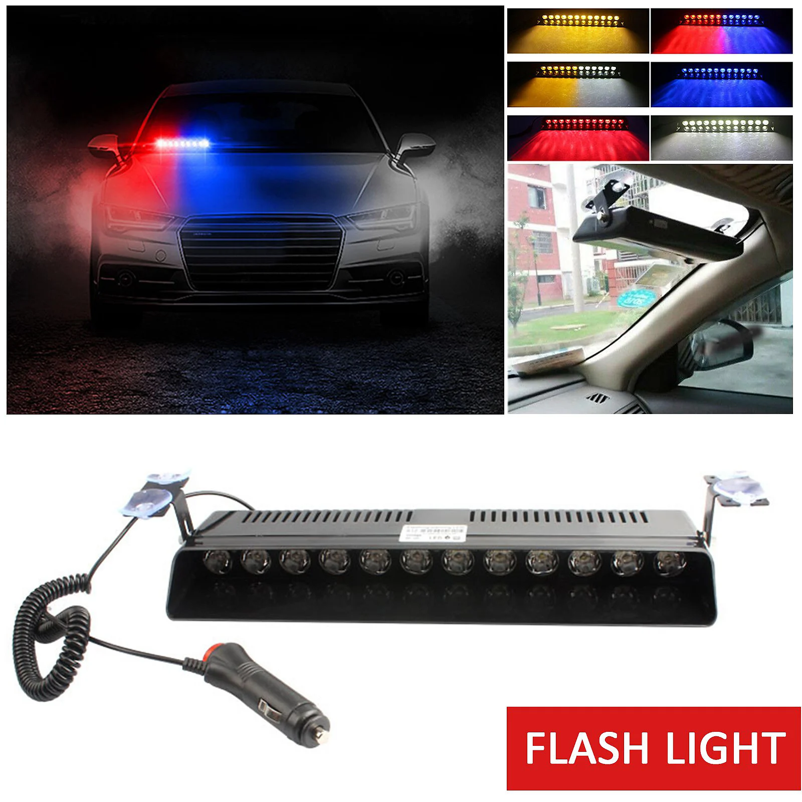 Police Lights 12LED Car LED Strobe Lamp Red/Blue White Signal Lamps Flash Dash Emergency Flashing Windshield Warning Light 12V
Police Lights 12LED Car LED Strobe Lamp Red/Blue White Signal Lamps Flash Dash Emergency Flashing Windshield Warning Light 12V