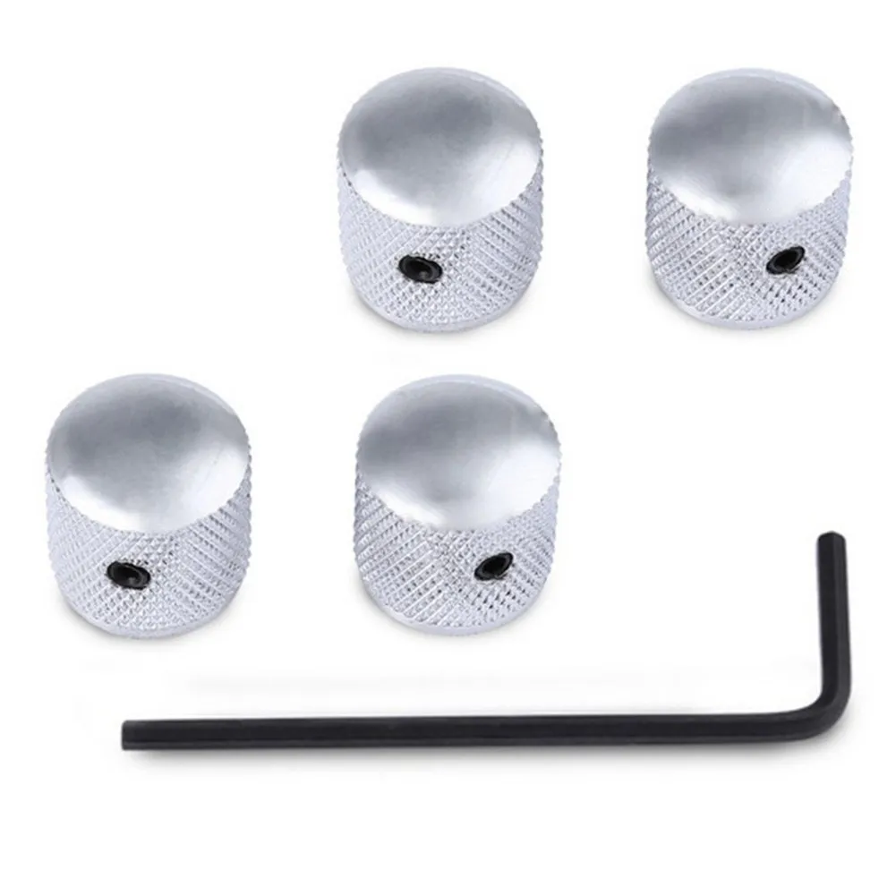 

4Pcs 6MM Metal Dome Tone Guitar Volume Tone Knobs Potentiometer Control Knobs For Electric Guitar Bass Guitar Accessories