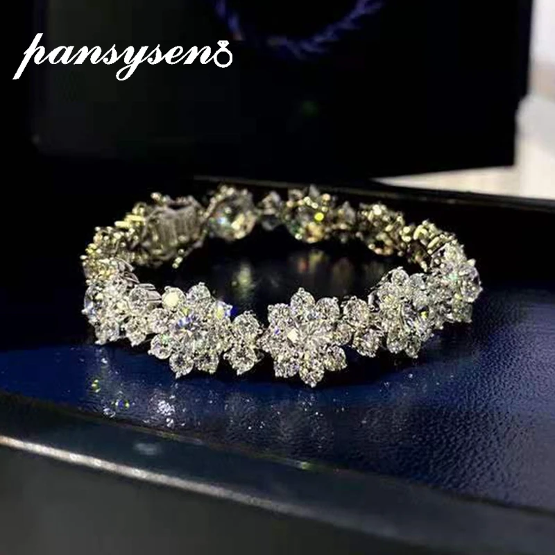 PANSYSEN Classic 100% 925 Sterling Silver Flower High Carbon Diamond Wedding Engagement Charm Bracelets for Women Fine Jewelry
PANSYSEN Classic 100% 925 Sterling Silver Flower High Carbon Diamond Wedding Engagement Charm Bracelets for Women Fine Jewelry