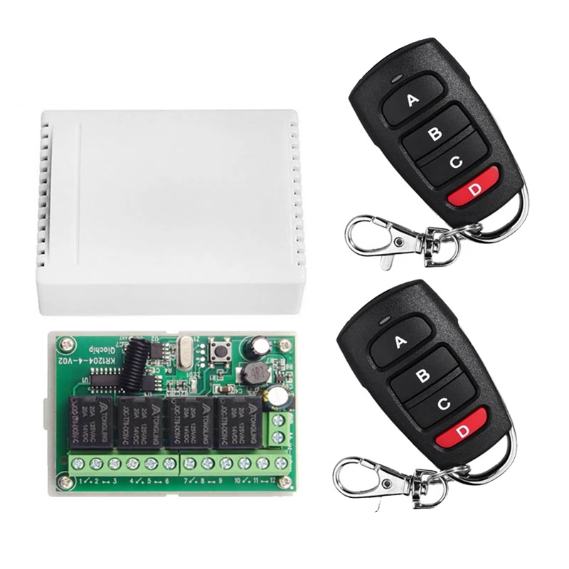 

JFBL Hot DC12V 24V 4CH Remote Control Switch 433M Receiving Control Four-Way Relay Module