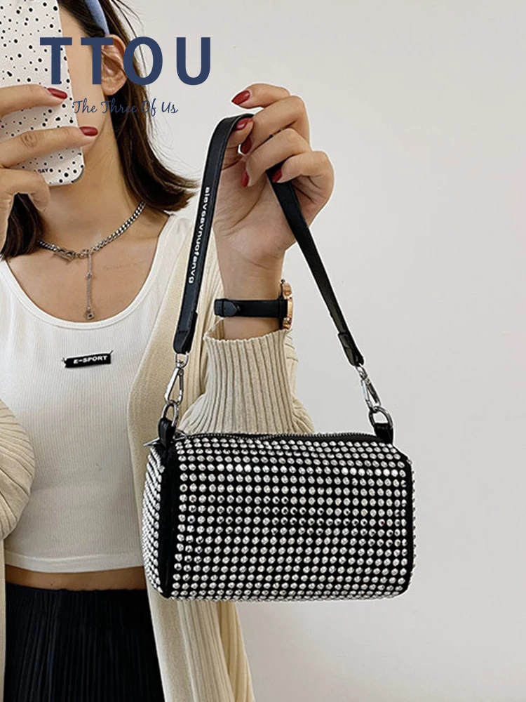 Luxury Sparkly Rhinestones Shoulder Bag For Women 2021 Trendyol Glitter Baguette Shape Handbag Designer Female Hobo Clutch Pouch
Luxury Sparkly Rhinestones Shoulder Bag For Women 2021 Trendyol Glitter Baguette Shape Handbag Designer Female Hobo Clutch Pouch