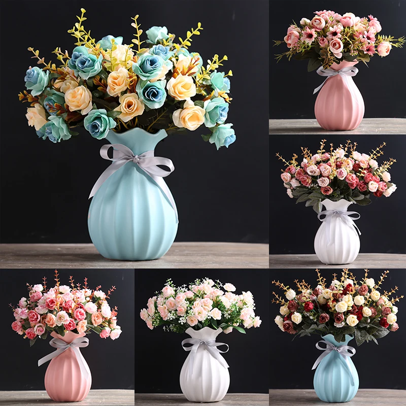 Ceramic Bowknot Ribbon Vase with Large Origami Bright Vase Small Fresh Dried Flowers Hydroponic Flowers Stand Home Ornament 
Ceramic Bowknot Ribbon Vase with Large Origami Bright Vase Small Fresh Dried Flowers Hydroponic Flowers Stand Home Ornament