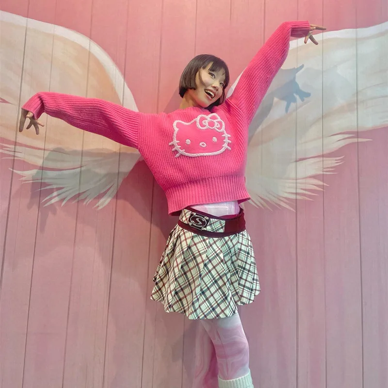 2023 Kawaii Sanio Hello Kitty y2k Sweater American Retro Pink Girl Embroidery O-neck Short Slim Fit Sweater Knitwear for Girls
2023 Kawaii Sanio Hello Kitty y2k Sweater American Retro Pink Girl Embroidery O-neck Short Slim Fit Sweater Knitwear for Girls