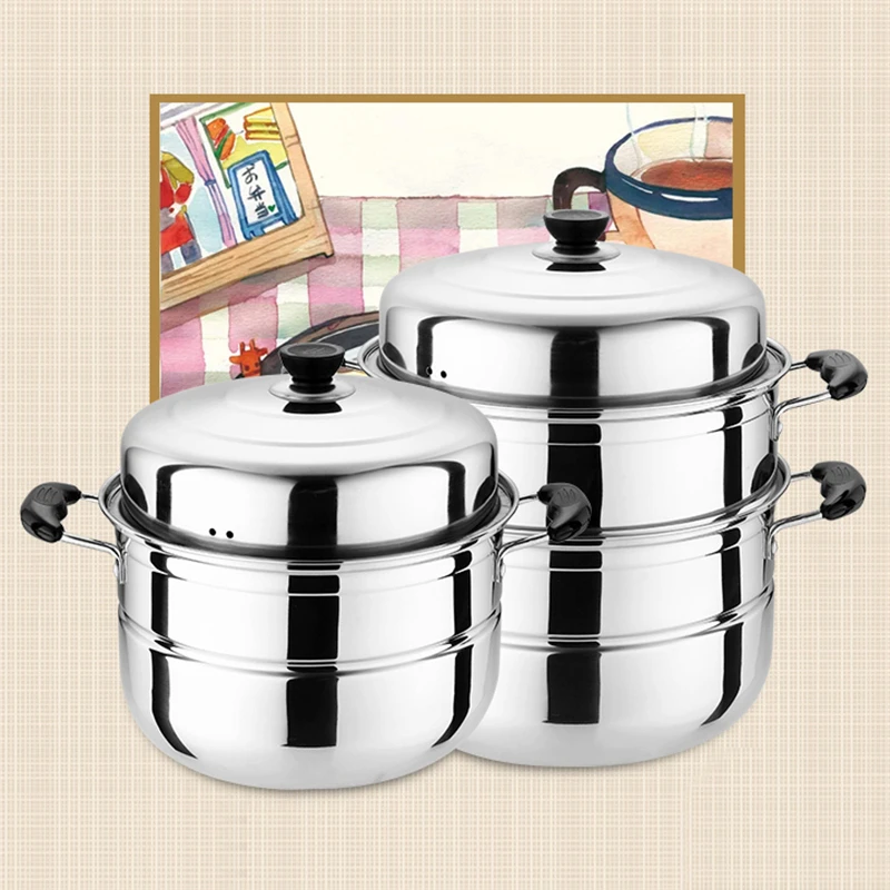Multifunctional Large-capacity Cooking Pot For Household Stainless Steel Two-layer And Three-layer Thick Steam Soup Pot 
Multifunctional Large-capacity Cooking Pot For Household Stainless Steel Two-layer And Three-layer Thick Steam Soup Pot
