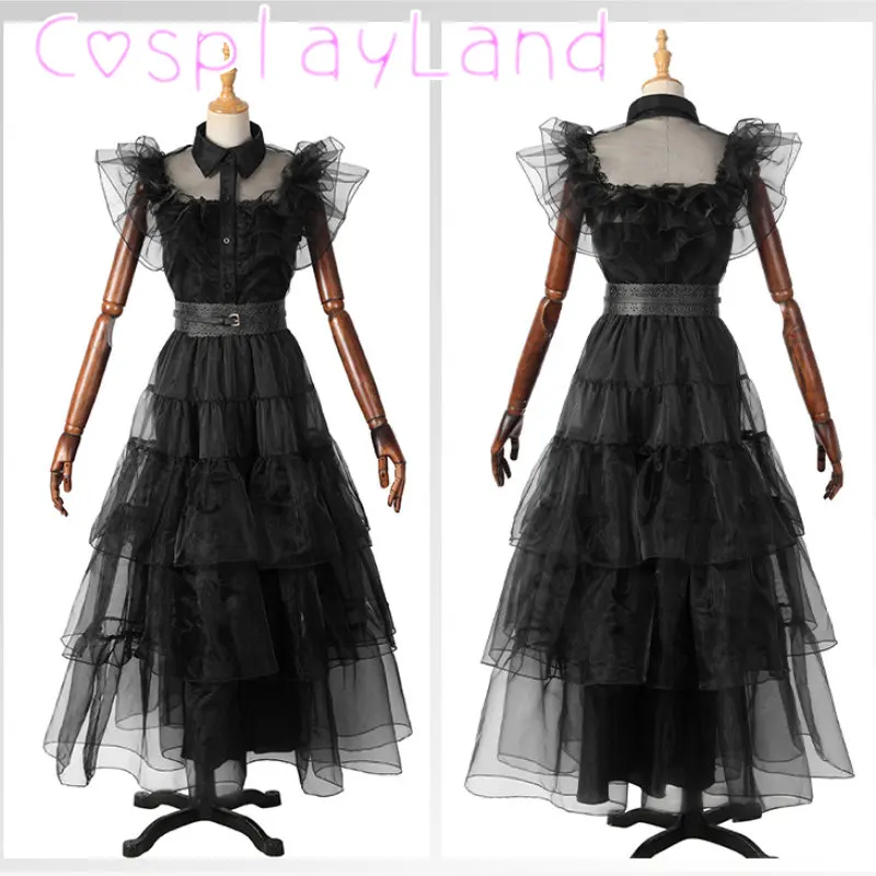 Женский костюм для костюмированной вечевечерние НКИ, черное газовое платье для танцев и выпускного, карнавальные костюмы на Хэллоуин 
Женский костюм для костюмированной вечевечерние НКИ, черное газовое платье для танцев и выпускного, карнавальные костюмы на Хэллоуин