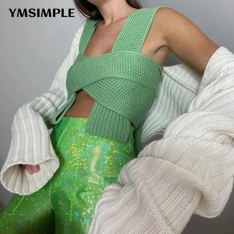 Fashion Sexy Woman Clothes Hollow Out Knitted Bandage Tank Top 2022 Spring Female Sleeveless T-shirt Sweater Crop Tops Pullovers
Fashion Sexy Woman Clothes Hollow Out Knitted Bandage Tank Top 2022 Spring Female Sleeveless T-shirt Sweater Crop Tops Pullovers