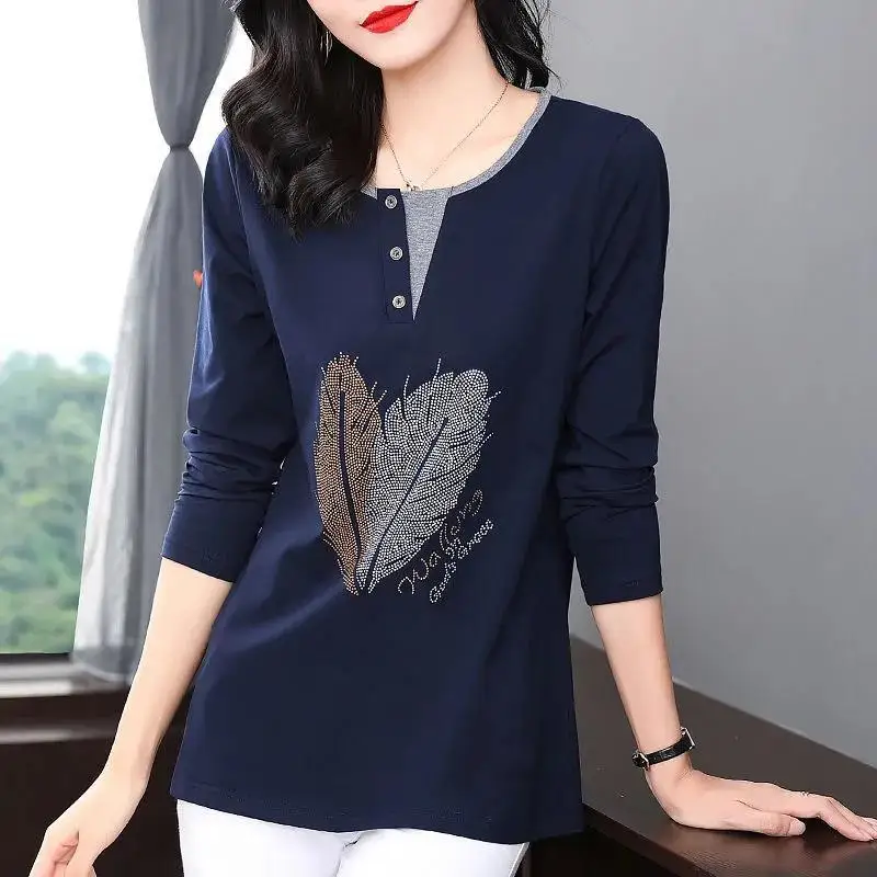 Women Casual Loose Tee Spring Long Sleeve T-shirt Korean Style Tops with Buttons Chic Fashion O-neck Pullover Women K647
Women Casual Loose Tee Spring Long Sleeve T-shirt Korean Style Tops with Buttons Chic Fashion O-neck Pullover Women K647
