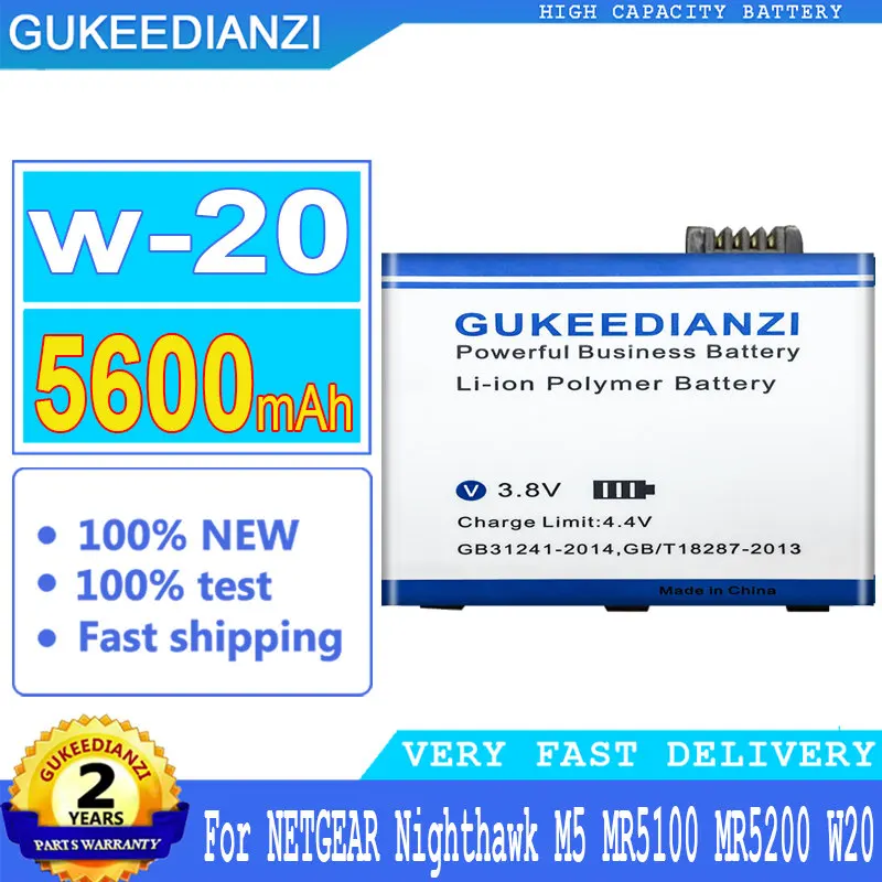 GUKEEDIANZI Новый W-20 Аккумулятор для NETGEAR Nighthawk M5 MR5100 MR5200 W20 беспроводной маршрутизатор 3,85 В 5600 мАч литиевая батарея
GUKEEDIANZI Новый W-20 Аккумулятор для NETGEAR Nighthawk M5 MR5100 MR5200 W20 беспроводной маршрутизатор 3,85 В 5600 мАч литиевая батарея
