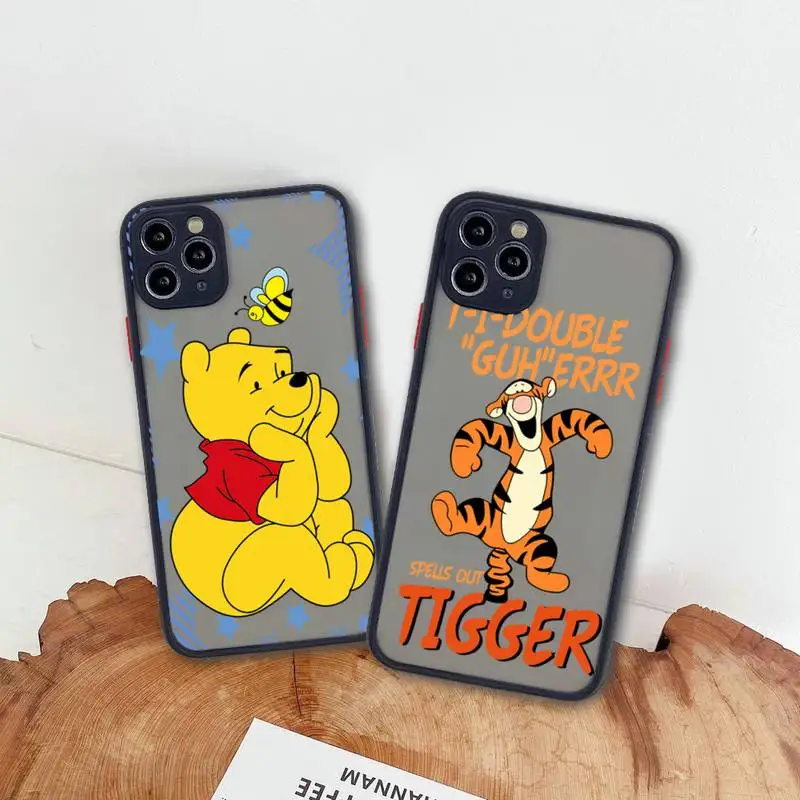 

Pooh Bear Winnie Tigger Eeyore Phone Case For iphone 13 12 11 Pro Max Mini XS 8 7 Plus X SE 2020 XR Matte Transparent Cover