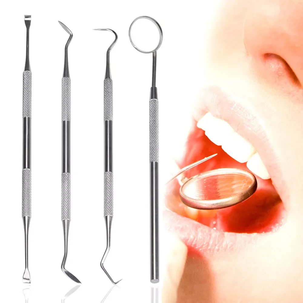 4 pcs Dental Hygiene Tool Kit Instruments Dentist Tartar Scraper Scaler Calculus Plaque Remover Teeth Cleaning Oral Care Tool
4 pcs Dental Hygiene Tool Kit Instruments Dentist Tartar Scraper Scaler Calculus Plaque Remover Teeth Cleaning Oral Care Tool