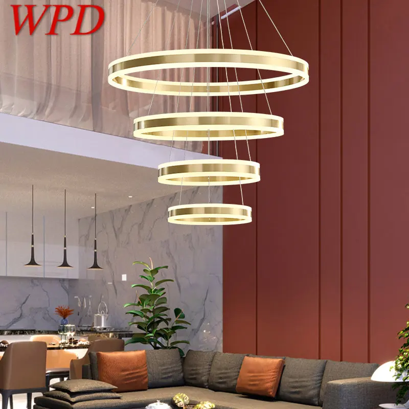 WPD Contemporary Ring Brass Pendant Lamp LED 3 Colors Copper Chandelier Lights Decor For Home
WPD Contemporary Ring Brass Pendant Lamp LED 3 Colors Copper Chandelier Lights Decor For Home