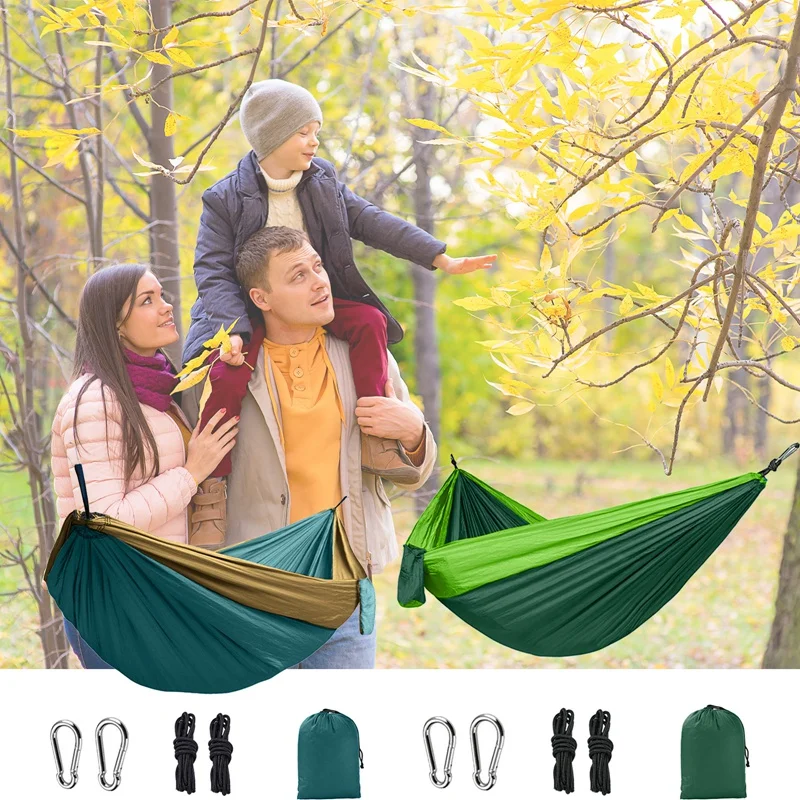 1pc Portable Outdoor Camping Hammock With Nylon Color Matching Hammock High Strength Parachute Fabric Hanging Bed Hunting
1pc Portable Outdoor Camping Hammock With Nylon Color Matching Hammock High Strength Parachute Fabric Hanging Bed Hunting