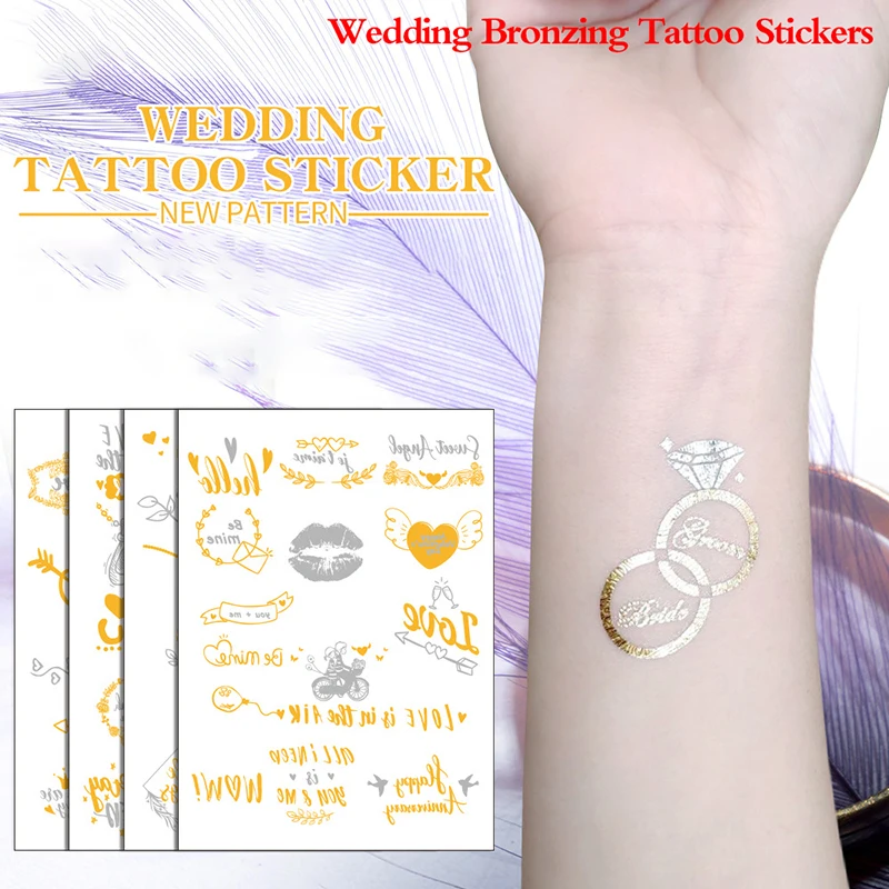 1 Sheet Wedding Party Tattoo Bronzing Glitter Gold Stickers Temporary Body Makeup Waterproof Disposable Tatouage Temporaire
1 Sheet Wedding Party Tattoo Bronzing Glitter Gold Stickers Temporary Body Makeup Waterproof Disposable Tatouage Temporaire