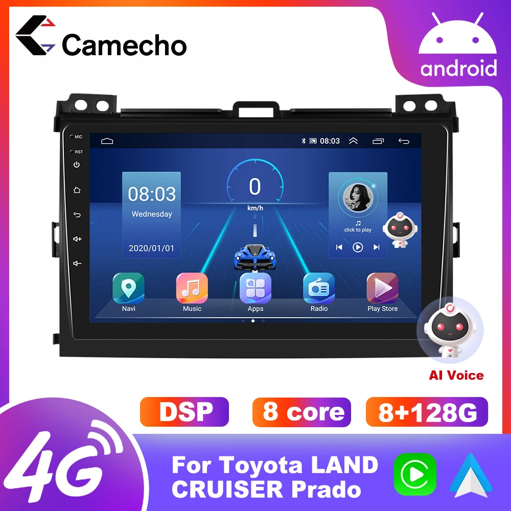 Camecho 8G + 128G для Toyota Land Cruiser Prado 120 Lexus GX470 2004 - 2009 carplay Автомагнитола Android Авто DSP AHD автомобильный мультимедиа
Camecho 8G + 128G для Toyota Land Cruiser Prado 120 Lexus GX470 2004 - 2009 carplay Автомагнитола Android Авто DSP AHD автомобильный мультимедиа
