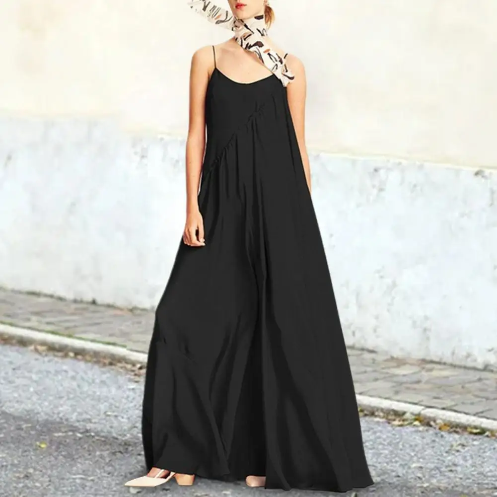 V-neck Sleeveless Stitching Design Maxi Dress Large Hem Floor Length Women Sling Dress Solid Color ElasticMaxi Dress for Dating
V-neck Sleeveless Stitching Design Maxi Dress Large Hem Floor Length Women Sling Dress Solid Color ElasticMaxi Dress for Dating
