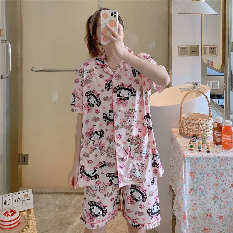 2022 New Kawaii Sanrio T Shirt Kuromi Hello Kittys Cinnamoroll Cartoon Girly Heart Print Summer Pajamas Homewear Set Girls Gifts
2022 New Kawaii Sanrio T Shirt Kuromi Hello Kittys Cinnamoroll Cartoon Girly Heart Print Summer Pajamas Homewear Set Girls Gifts