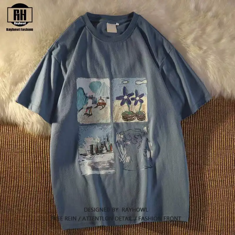 New 2022 Original Trend Art Painting Embroidery T-Shirt Men's Hip-Hop Street T-shirt Five Points Short Sleeve Tops Women
New 2022 Original Trend Art Painting Embroidery T-Shirt Men's Hip-Hop Street T-shirt Five Points Short Sleeve Tops Women