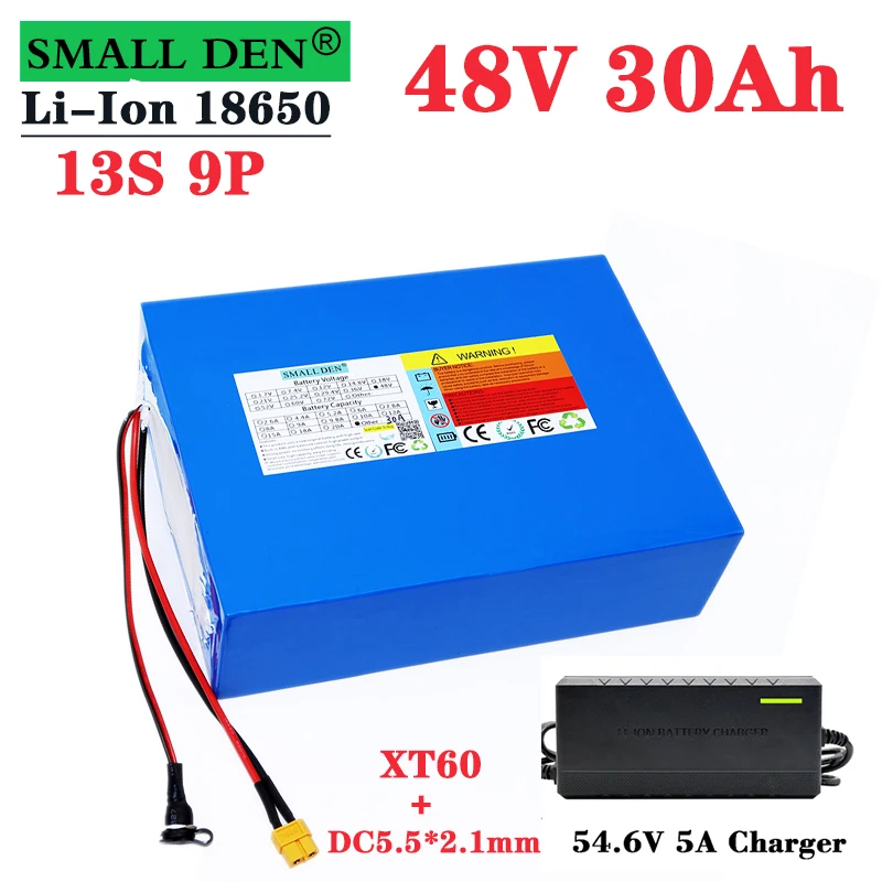 Brand New 48V 30Ah 18650 Lithium Battery Pack 13S9P 1000W High Power 30A BMS for Electric Bike Scooter +54.6V 5A Charger 
Brand New 48V 30Ah 18650 Lithium Battery Pack 13S9P 1000W High Power 30A BMS for Electric Bike Scooter +54.6V 5A Charger