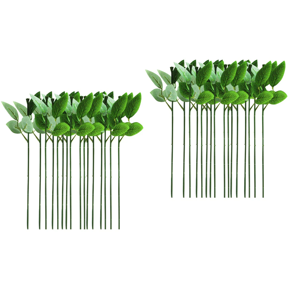 60 шт., Пластиковые стебли розы с листьями 
60 шт., Пластиковые стебли розы с листьями