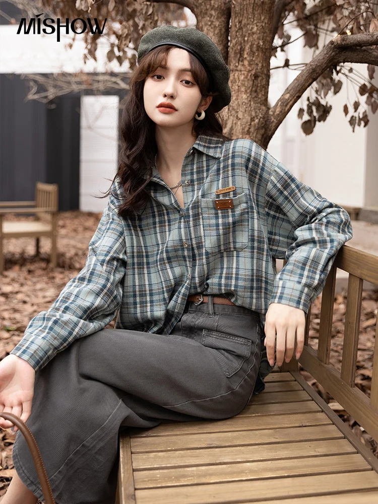 MISHOW Plaid Blouses for Women Fashion 2023 Autumn 100% Cotton Polo Collar Single-breasted Shirts Chic Female Tops MXB35C0566
MISHOW Plaid Blouses for Women Fashion 2023 Autumn 100% Cotton Polo Collar Single-breasted Shirts Chic Female Tops MXB35C0566