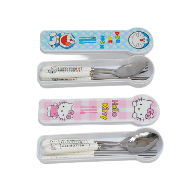 Anime Kawaii Kittys Doraemon Stainless Steel Spoon Fork Chopsticks Portable Suit Kawaii Cute Kid Cutlery Set Holiday Gift
Anime Kawaii Kittys Doraemon Stainless Steel Spoon Fork Chopsticks Portable Suit Kawaii Cute Kid Cutlery Set Holiday Gift