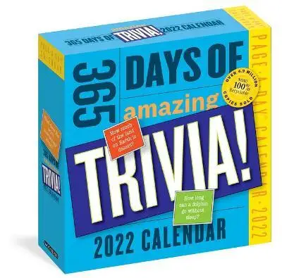 365 дней удивительной Trivia! Календарь страница-а-день 2022: сотни увлекательных, увлекательных и удивительных ваших 2 фактов.
365 дней удивительной Trivia! Календарь страница-а-день 2022: сотни увлекательных, увлекательных и удивительных ваших 2 фактов.