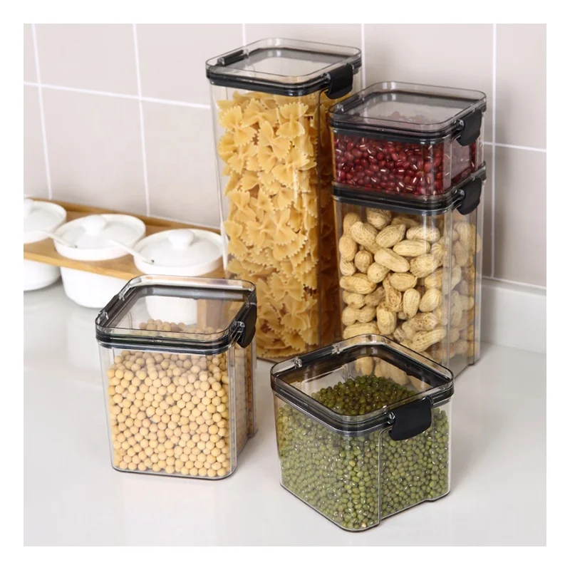 kitchen dry food nuts fruit fresh transparent 5 pieces plastic box airtight storage container set with lid
kitchen dry food nuts fruit fresh transparent 5 pieces plastic box airtight storage container set with lid