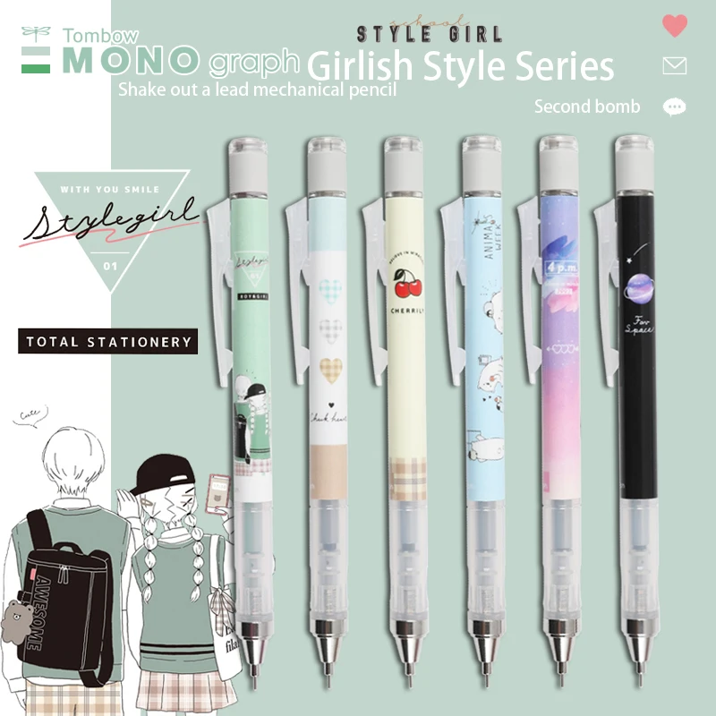 Japan Tombow MONO Limited Girly Style Mechanical Pencil with Eraser Shakes Out The Lead Core Student Office Sketch Pen
Japan Tombow MONO Limited Girly Style Mechanical Pencil with Eraser Shakes Out The Lead Core Student Office Sketch Pen