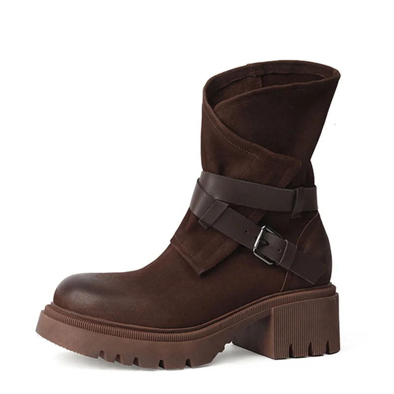 (YYDD) Autumn Winter Genuine Leather Retro Belt Buckle Round Toe Ankle Women's Boots High Heels Shoes Party Dress Size34-40
(YYDD) Autumn Winter Genuine Leather Retro Belt Buckle Round Toe Ankle Women's Boots High Heels Shoes Party Dress Size34-40