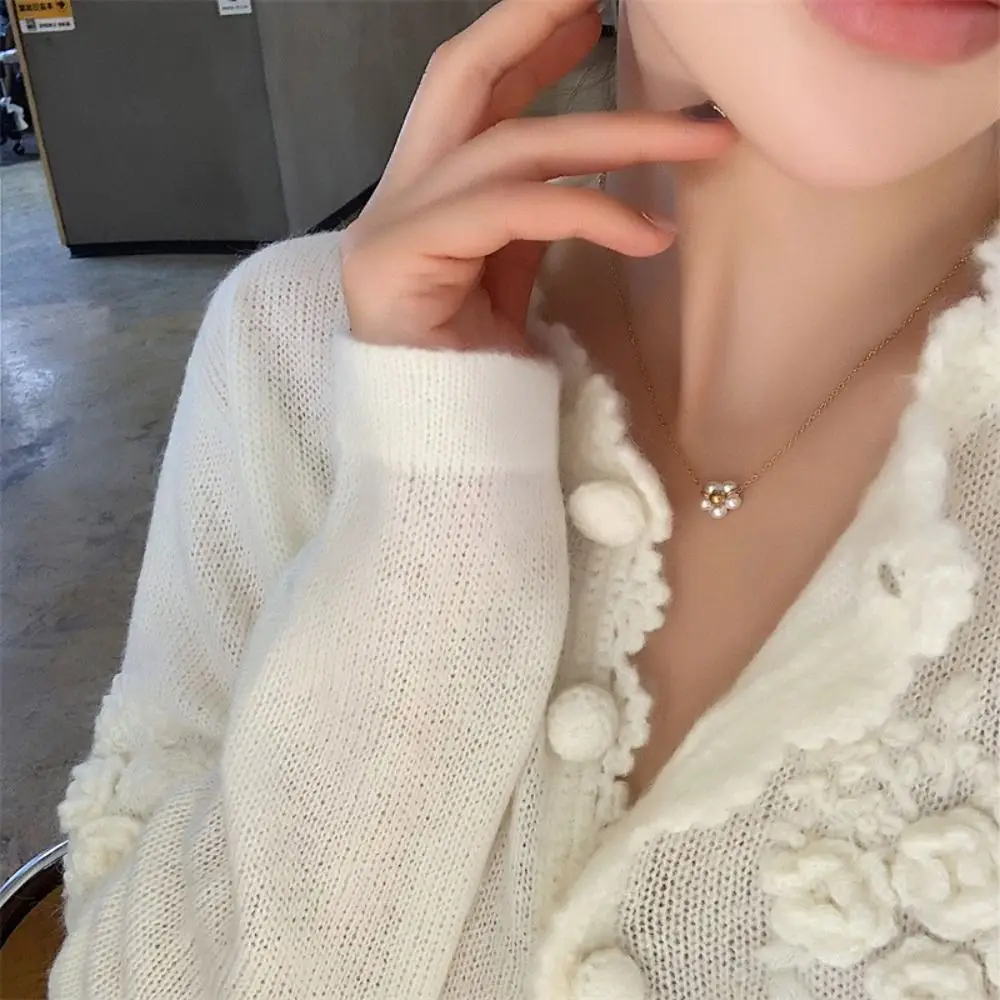 Titanium Steel Plated 18K Gold Handmade Pearl Flower Necklace Women Luxury Elegant Wedding Bridesmaid Jewelry Accessories 
Titanium Steel Plated 18K Gold Handmade Pearl Flower Necklace Women Luxury Elegant Wedding Bridesmaid Jewelry Accessories