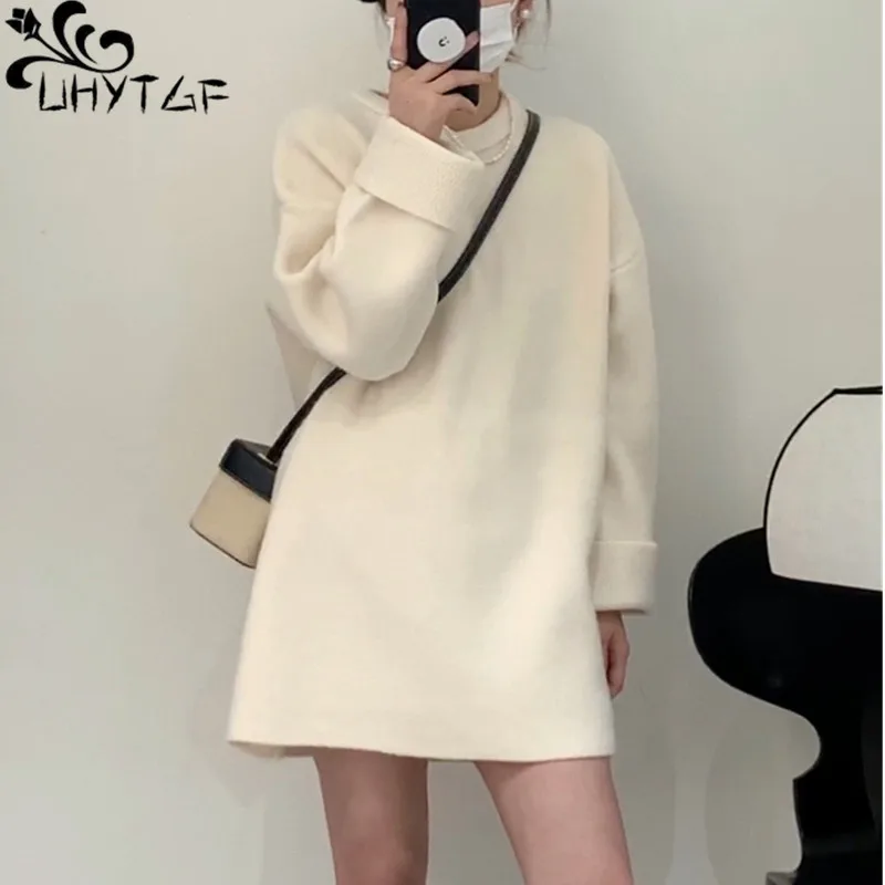 UHYTGF Sweater Womens Long Sleeve Pullover Knit Sheep Wool Autumn Winter Sweaters Female Elastic O Neck Knitwear Tops Ladies 373
UHYTGF Sweater Womens Long Sleeve Pullover Knit Sheep Wool Autumn Winter Sweaters Female Elastic O Neck Knitwear Tops Ladies 373