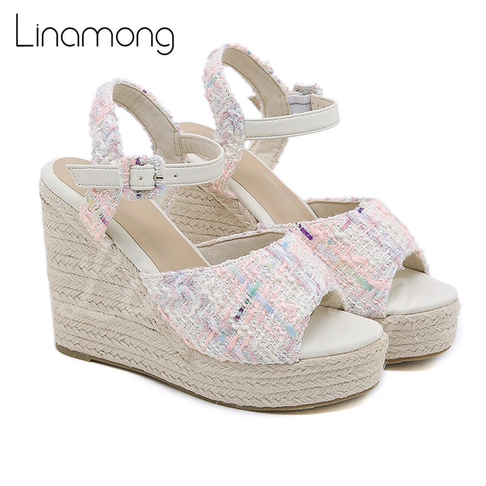Pink Braided Canvas Wedges Platform Raffia Heel Sandals Elegant Sweet Style Summer Shoes for Women Ankle Buckle Open Toe Sandals 
Pink Braided Canvas Wedges Platform Raffia Heel Sandals Elegant Sweet Style Summer Shoes for Women Ankle Buckle Open Toe Sandals
