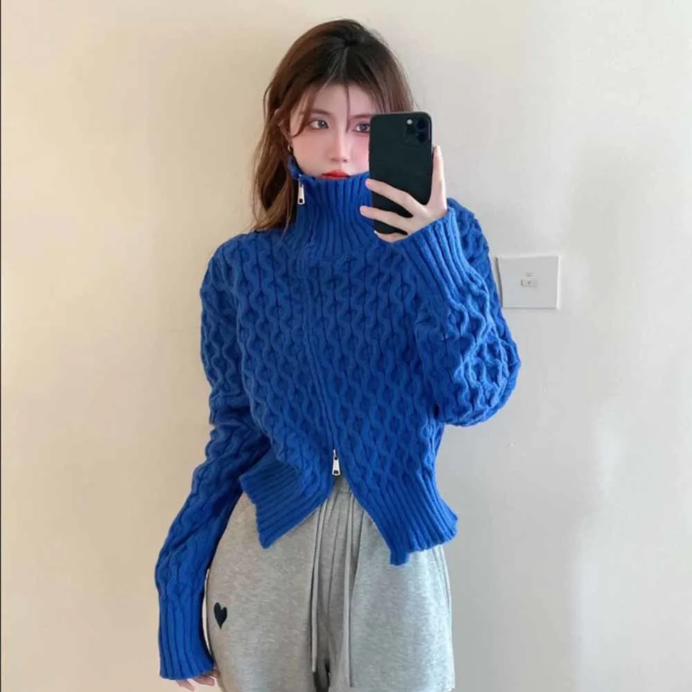 Zipper Sweater Women Pullovers Knitwear 2022 Winter Thick Casual Female Knitted Tops Pull Jumpers Woman Twist Warm Sweater
Zipper Sweater Women Pullovers Knitwear 2022 Winter Thick Casual Female Knitted Tops Pull Jumpers Woman Twist Warm Sweater