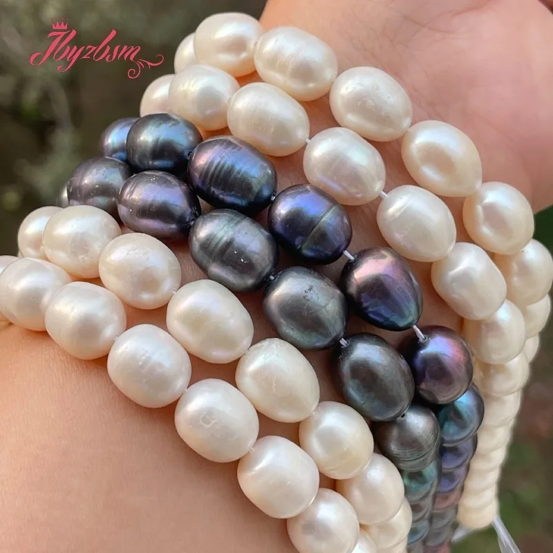 10-12mm Oval White Black Freshwater Natural Pearl Loose Beads for DIY Necklace Bracelets Earrings Ring Jewelry Making Strand 15"
10-12mm Oval White Black Freshwater Natural Pearl Loose Beads for DIY Necklace Bracelets Earrings Ring Jewelry Making Strand 15"