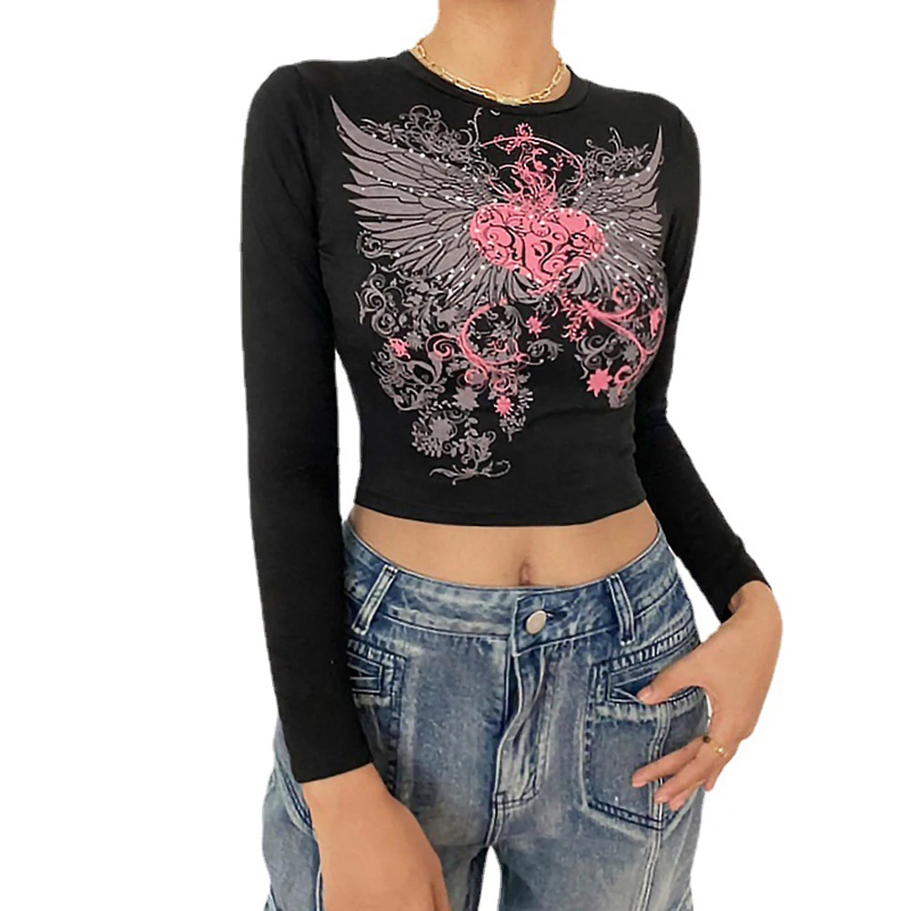 Retro y2k Printed Crop Exposed Umbilical Top Diamonds Kawaii Grunge Tops Long-sleeved Sweats Cute Mini T-shirt for Women Girls
Retro y2k Printed Crop Exposed Umbilical Top Diamonds Kawaii Grunge Tops Long-sleeved Sweats Cute Mini T-shirt for Women Girls