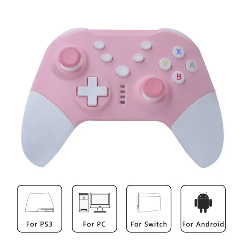 

Wireless Bluetooth Gamepad For Switch Host Game Controller Joystick 6-axis Girl Pink Handle For NS Switch / PC / PS3 / Android
