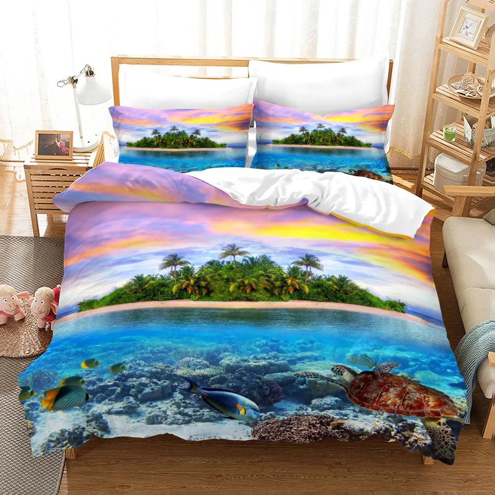 3D Bedding Set Blue Sea Printed Bed Linen Animal Dolphin Turtle Duvet Cover Set 2/3pc Polyester Single Double Size Bedcloth
3D Bedding Set Blue Sea Printed Bed Linen Animal Dolphin Turtle Duvet Cover Set 2/3pc Polyester Single Double Size Bedcloth