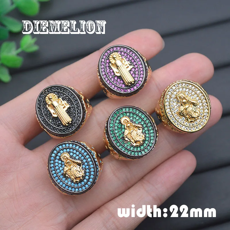 Luxury Colorful Cubic Zircon Christ Virgin Mary Rings for Men Woman 18K Gold Plated Open Adjustable Wide Ring Jewelry
Luxury Colorful Cubic Zircon Christ Virgin Mary Rings for Men Woman 18K Gold Plated Open Adjustable Wide Ring Jewelry